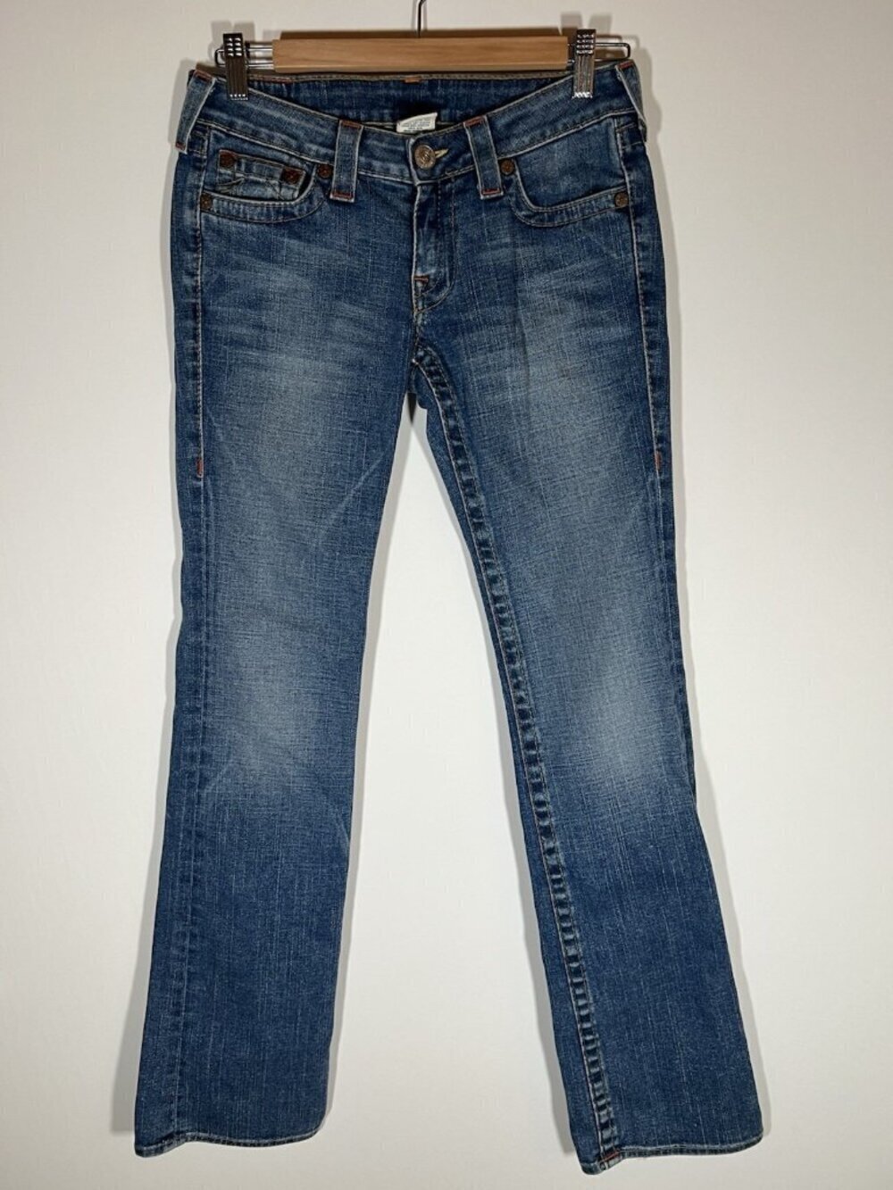 Vintage Y2K True Religion Johnny low rise bootcut blue jeans 28 festival western